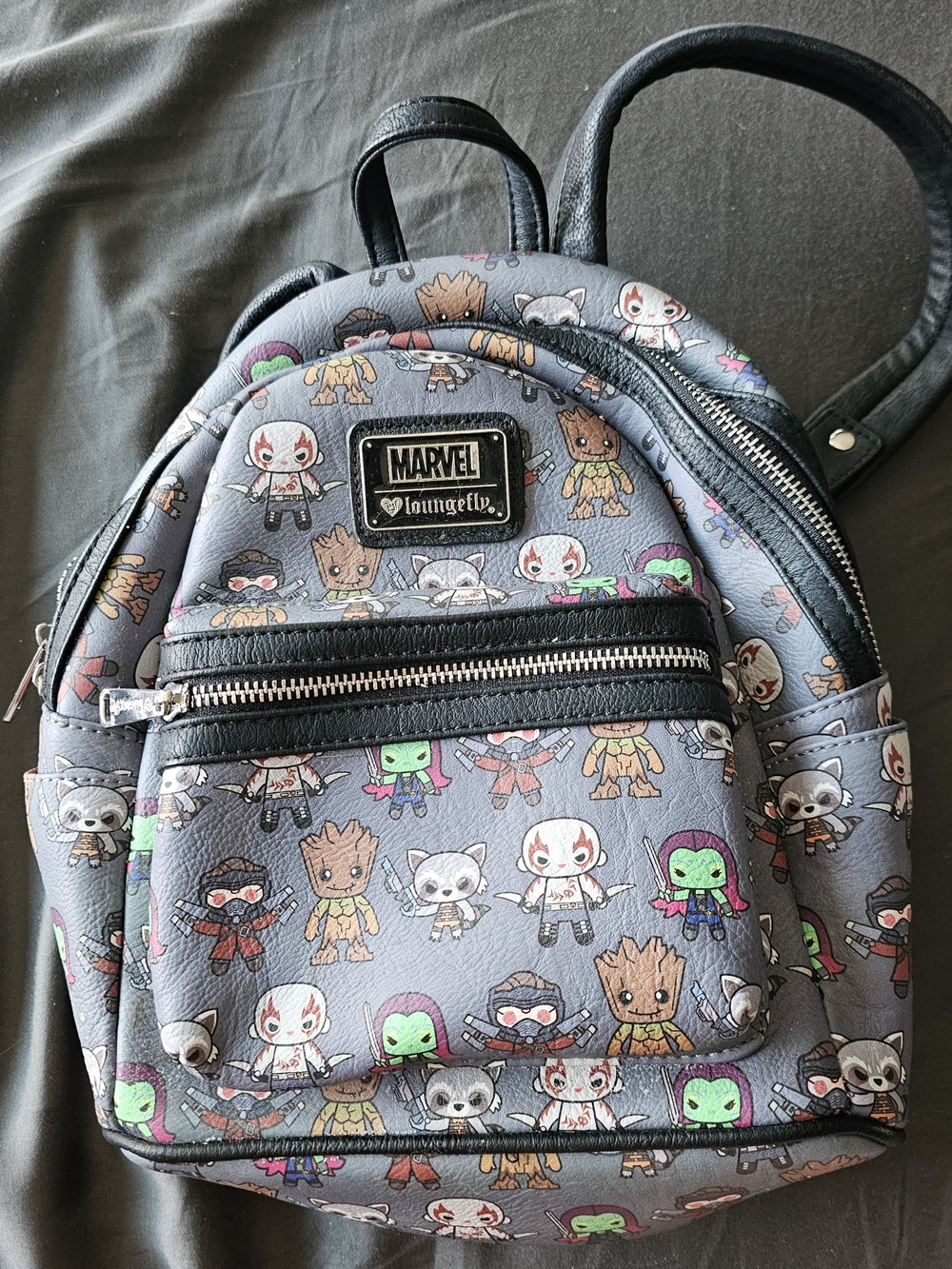 Marvel GUARDIANS OF THE GALAXY Mini Backpack with Colorful Chibi Superheroes